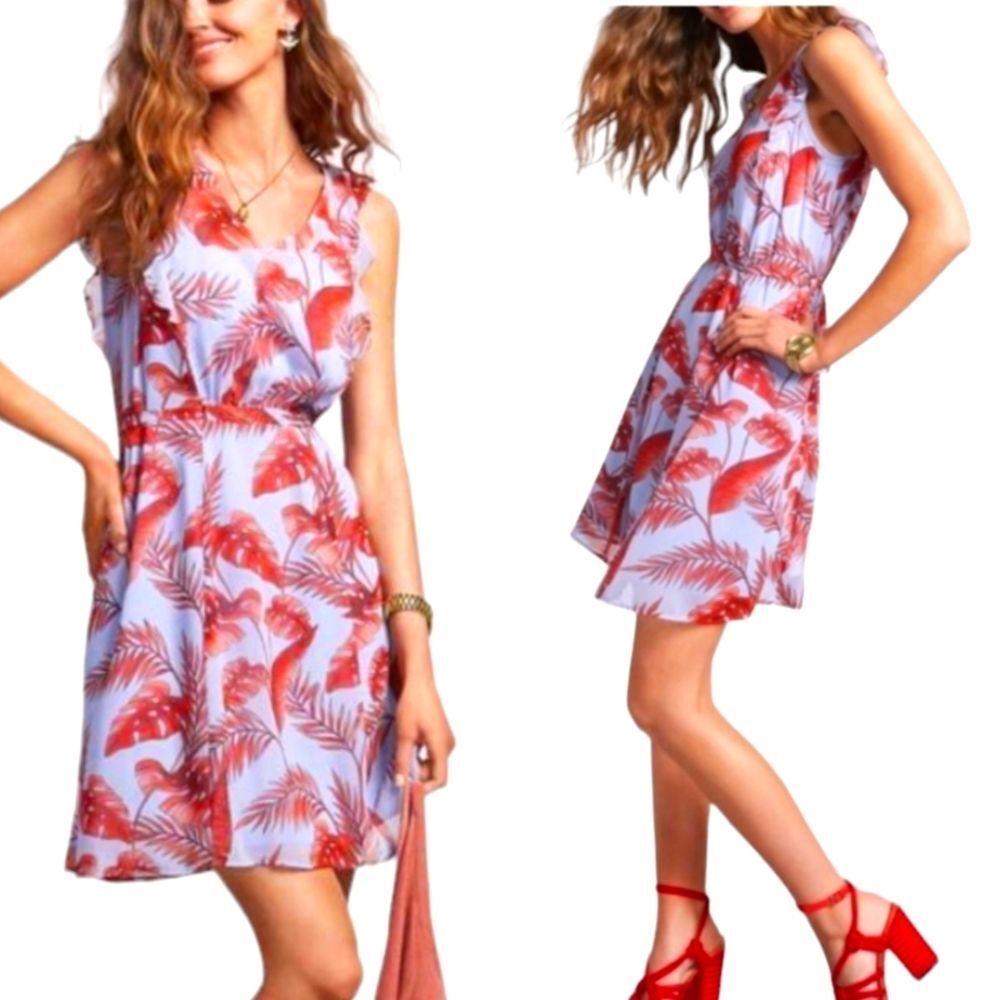 Floral Red and White Summer Dress